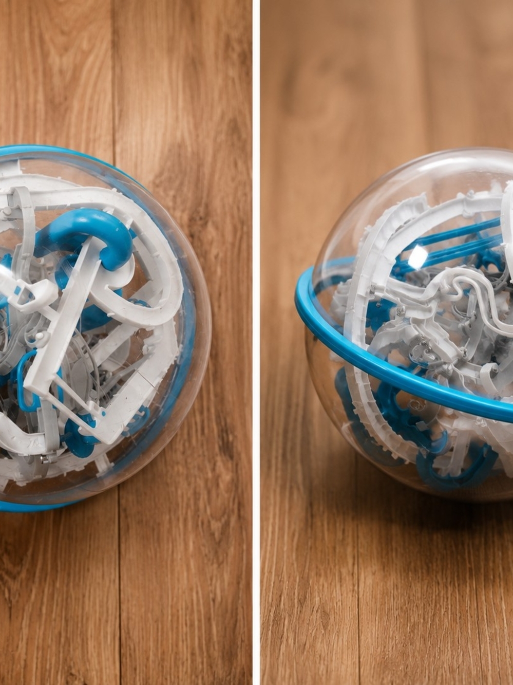3D Spherical Maze Puzzle Toy in Clear & Blue